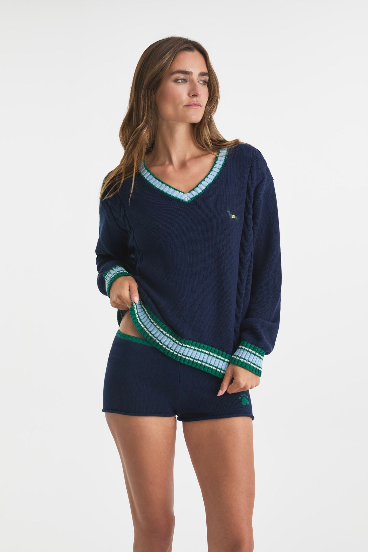 Bar Dog V-Neck Sweater-5