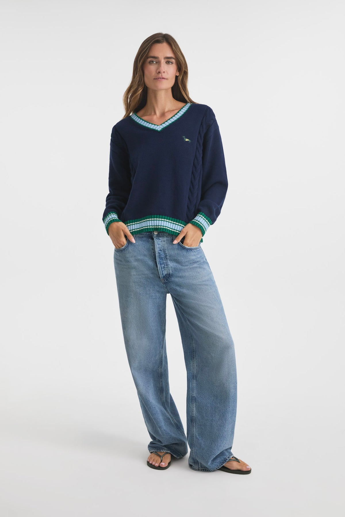 Bar Dog V-Neck Sweater