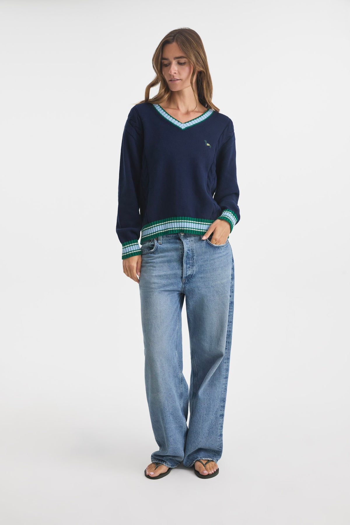 Bar Dog V-Neck Sweater-10