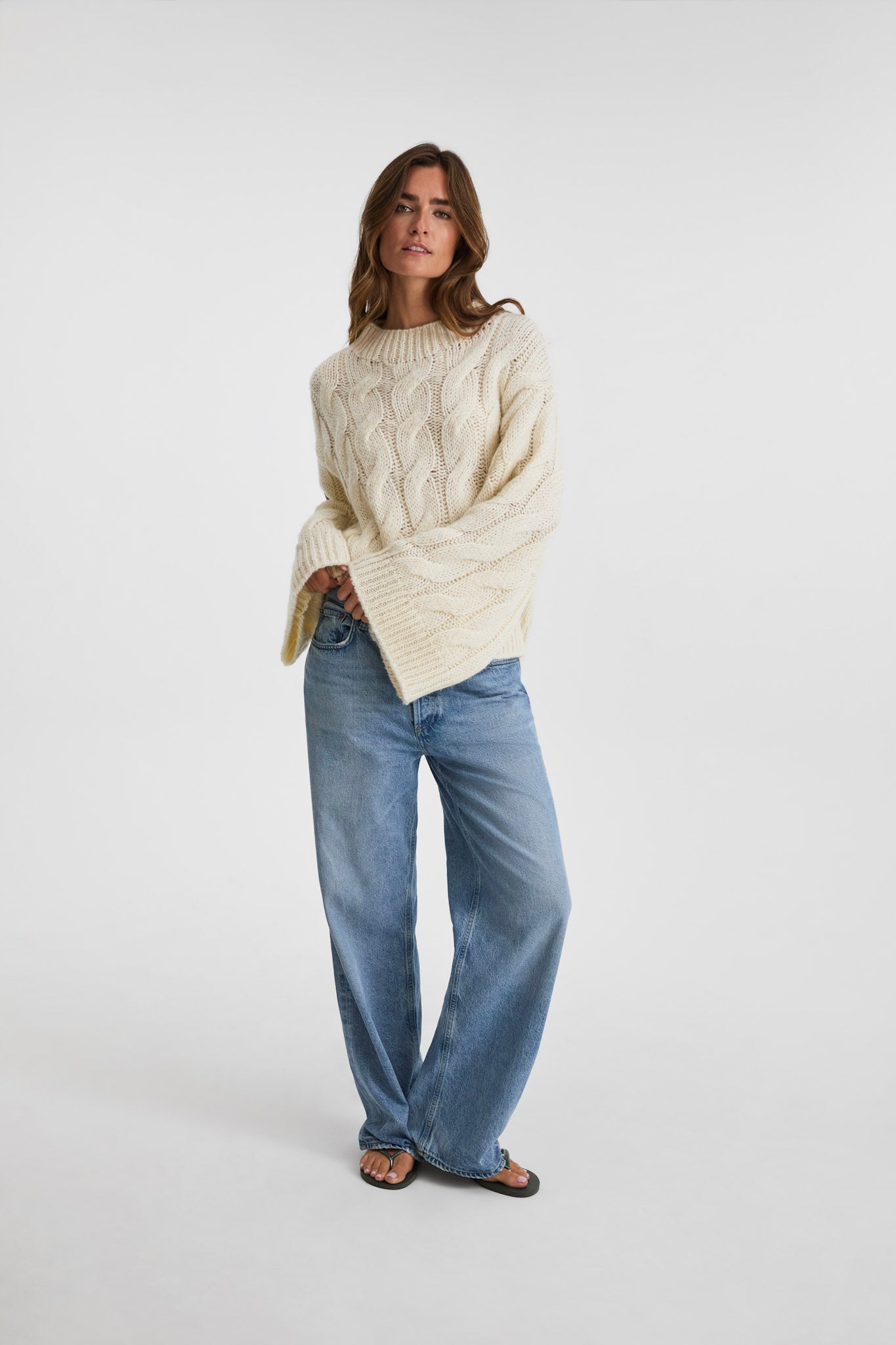 Coastal Cable Knit Sweater-7